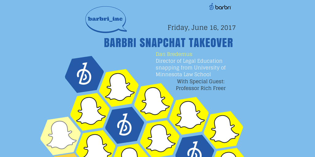barbri's tweet photo. #TeamFreer? Don't miss the BARBRI Snapchat Takeover, Friday, June 16 - with special guest, Rich Freer! Follow barbri_inc and #OwnTheBar https://t.co/ZlJ8wifl6P
