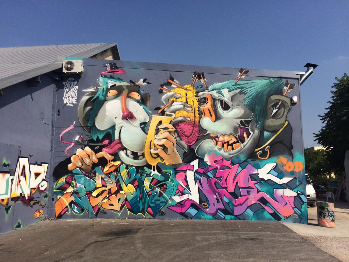Whole wall 
Open Summer Festival 2017 | Difuz Panks Gamo and Wane cod