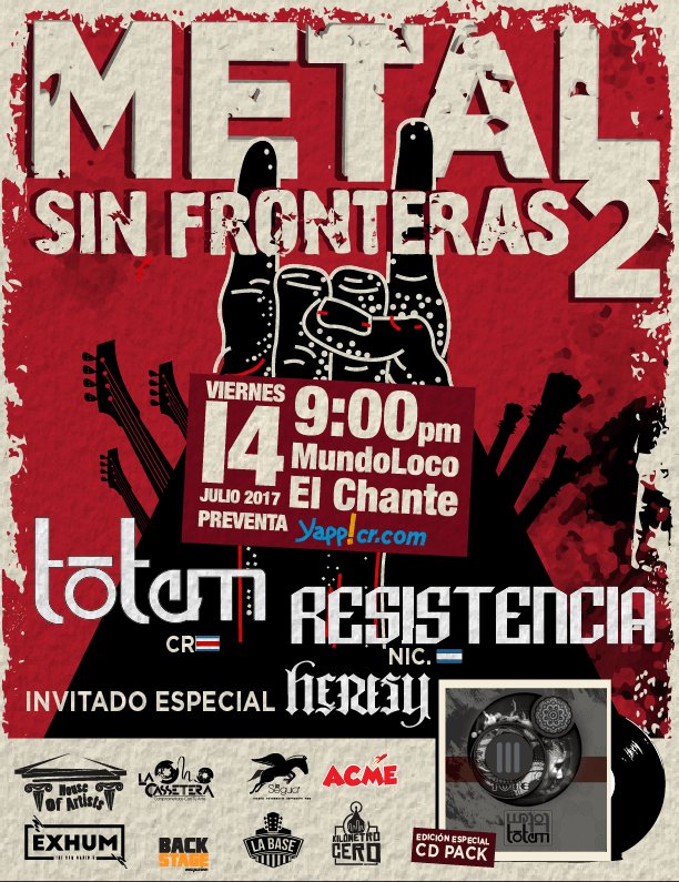 <a href="/resistencianic/">ResistenciaNica</a>  se prepara para ir a Costa Rica en la segunda edición del Metal sin fronteras . Más en #LaDosis