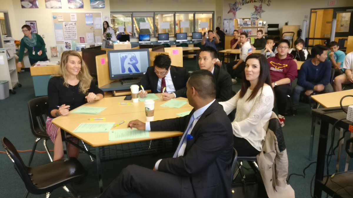 Final round of competition for <a href="/JA_of_BC/">JA British Columbia</a> Be Entrepreneurial program!Thank you to our judges from @RBC_Canada and <a href="/BMO/">BMO</a> #businessed #macneill