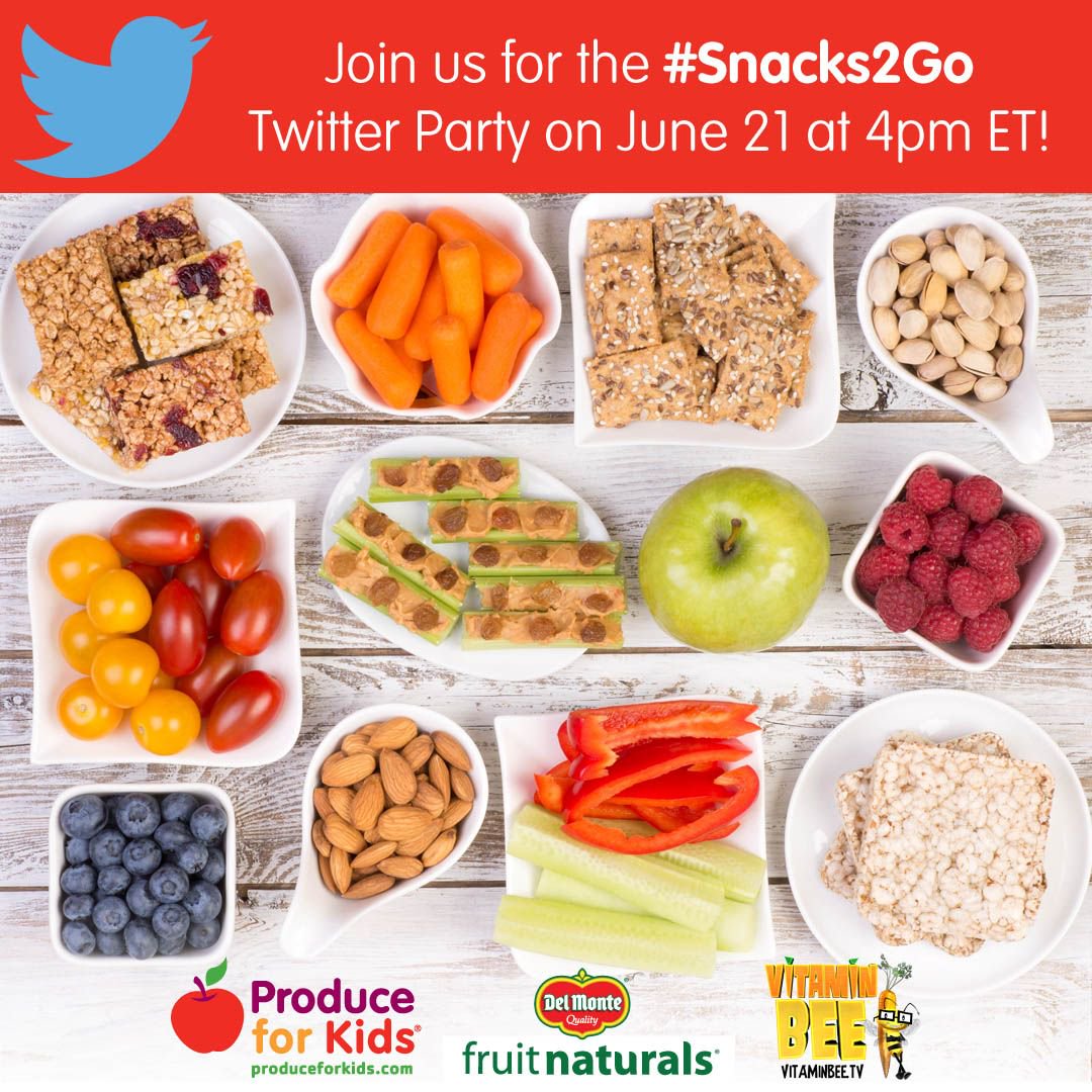 Healthyfamprj's tweet photo. We're one week away from the #Snack2Go Twitter party! Join us, @DelMonte, &amp; @vitaminbeetv for recipes, tips, &amp; prizes on June 21 at 4pm ET! https://t.co/IM4EV8iCCY