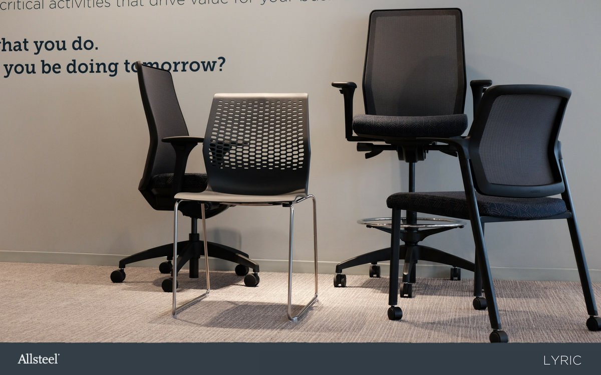 Allsteel's tweet photo. The Lyric family can be used in a number of settings, while offering a cohesive look and style. #NeoCon2017 #LyricFamilyMatters https://t.co/dNutbnUFik