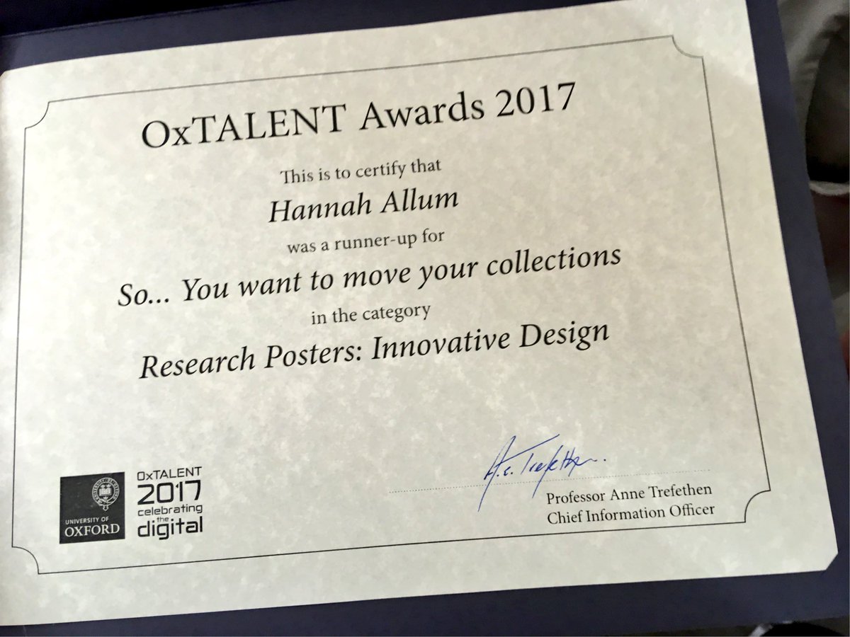 Huzzah! 3 museums related awards at #OxTALENT2017 
.
#BrainDiaries for public engagement
.
cabinetproject.org for innovation
.
And me!