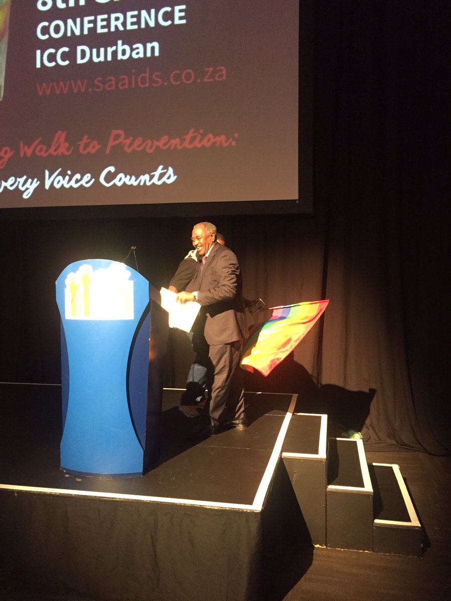 FeathersSA's tweet photo. #LGBTIHIVSA @msletsike welcomes on stage KZN @SA_AIDSCOUNCIL chairperson Willies Mchunu on stage. #AIDSSA2017 https://t.co/PiBPPEdQcD