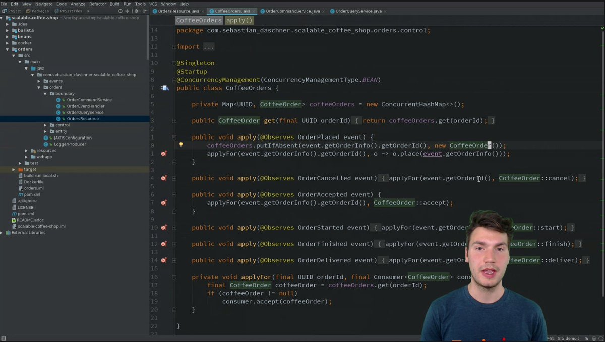 virtualJUG's tweet photo. Building a CQRS system live, @DaschnerS explores what Java EE can do for you. https://t.co/IAInZdTUCO https://t.co/gDreQkokN2