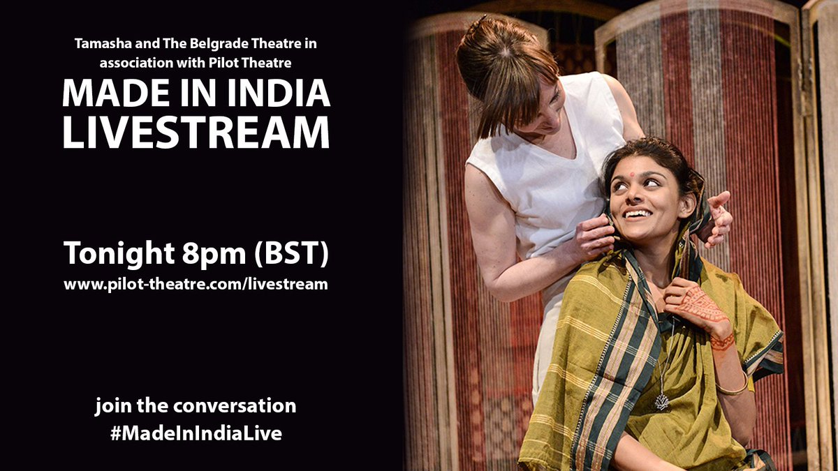 pilot_theatre's tweet photo. "An emotionally charged mix of politics & parenthood"@guardianstage 🌟🌟🌟🌟Watch live online 8pm(BST) https://t.co/RqvYLWNUzq #MadeInIndiaLive https://t.co/XFzOcsRdrC