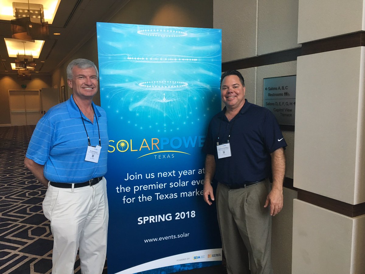 AztecRenewable's tweet photo. Day 2 of the Solar Power Texas convention. Thanks for having us @SPIConvention #SolarTX #AztecEnergy https://t.co/gS0NLk7eTK