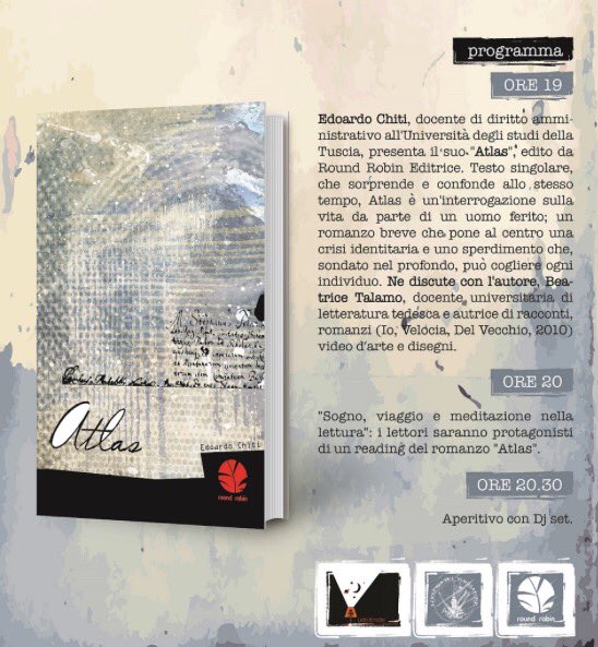Sabato 17 giugno Edoardo Chiti presenta il suo "Atlas" alla <a href="/LIBviaggiatore/">Libreria Viaggiatore</a> Letteratura, reading, aperitivo e musica... <a href="/Lettidinotte/">lettidinotte</a>