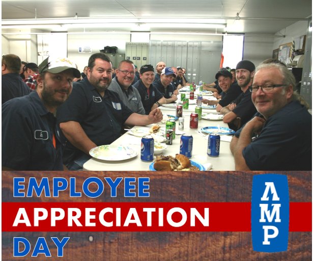 AMP_mfg's tweet photo. #Employeeappreciation goes a long way! AMP mgt planned an appreciation cookout  for #flagday. A great day to celebrate as a team. #AMPproud https://t.co/9x3SWMvbj6