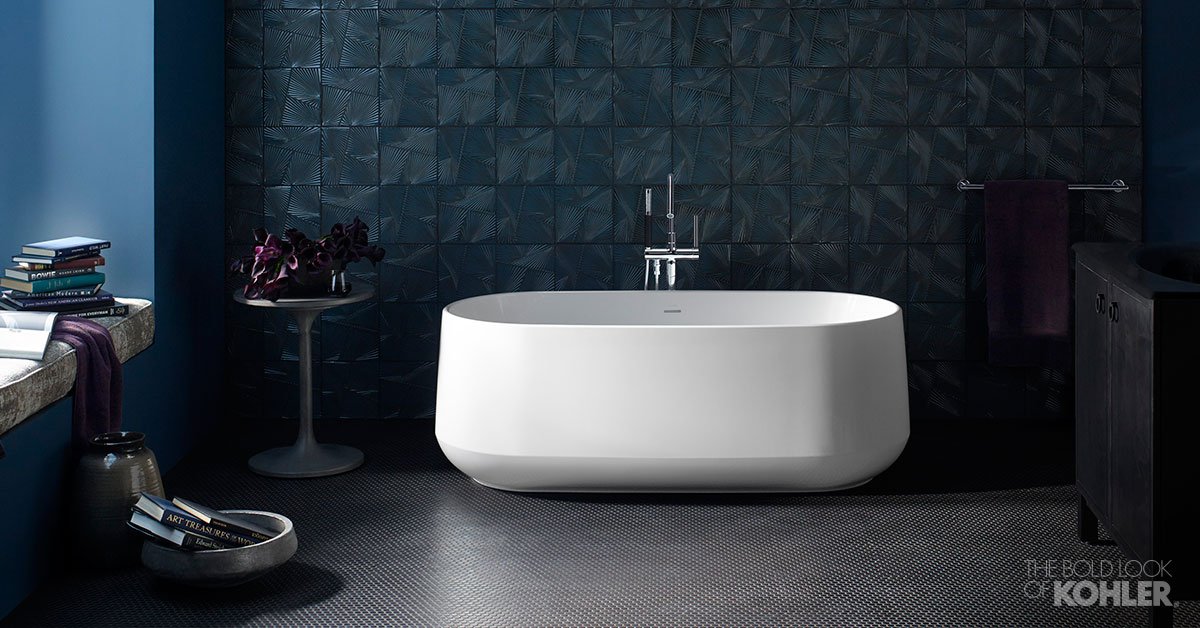 Kohler's tweet photo. Immerse yourself in the luxury of KOHLER freestanding baths. https://t.co/VY7Ut9e03i #KohlerIdeas https://t.co/vh40m6Jq7j