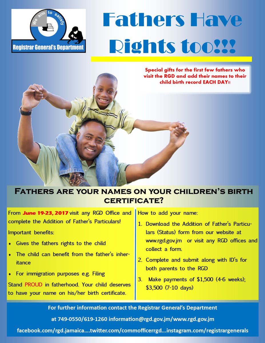 NIRAJaArchive's tweet photo. #Fathersdaypromotion Addition of Father's Particulars Promotion from June 19-23, 2017. #RGDJamaica https://t.co/3vAPzzkkDC