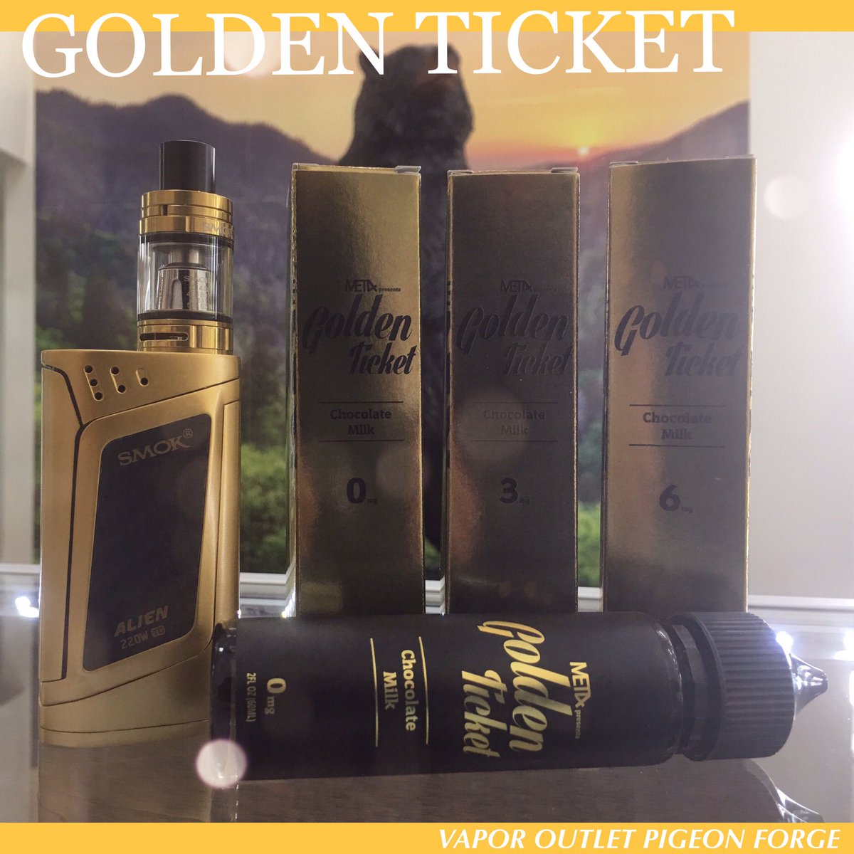 vaporoutlettn's tweet photo. GOLDEN TICKET! Available @vaporoutletpf #vape #vapors #vaping #met4 #vapeon #vapenation https://t.co/eipGw4ZmXe