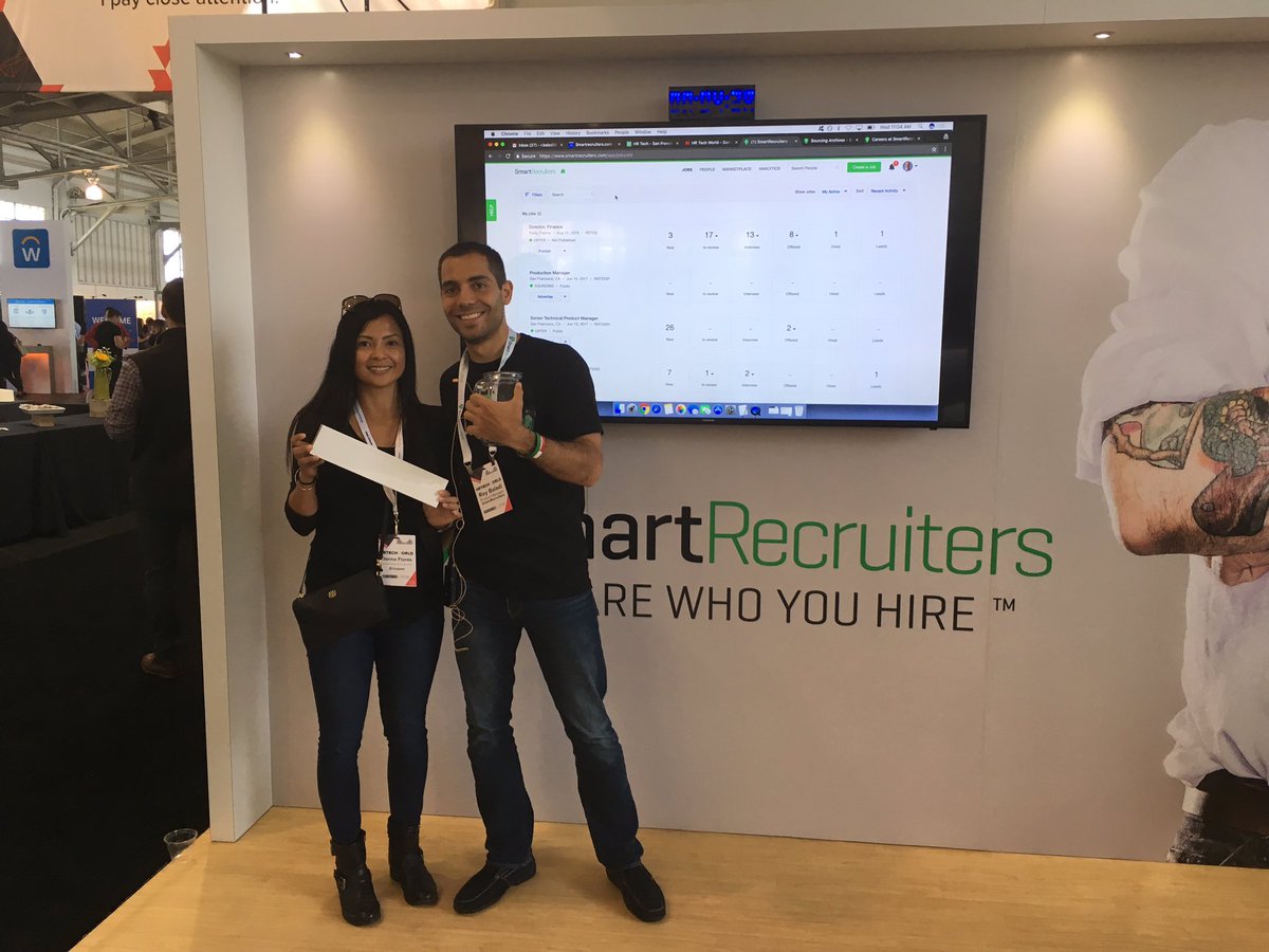 SmartRecruiters's tweet photo. Congratulations to @donnaflores49 who just won our first Apple Watch giveaway ⌚️🙃#HRTechWorld https://t.co/xaw61tEzgY
