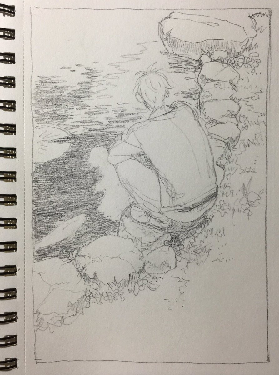 なんも考えずに描くと後ろ向きにしゃがんでる絵ばっかりになる。楽なんだろうな。 