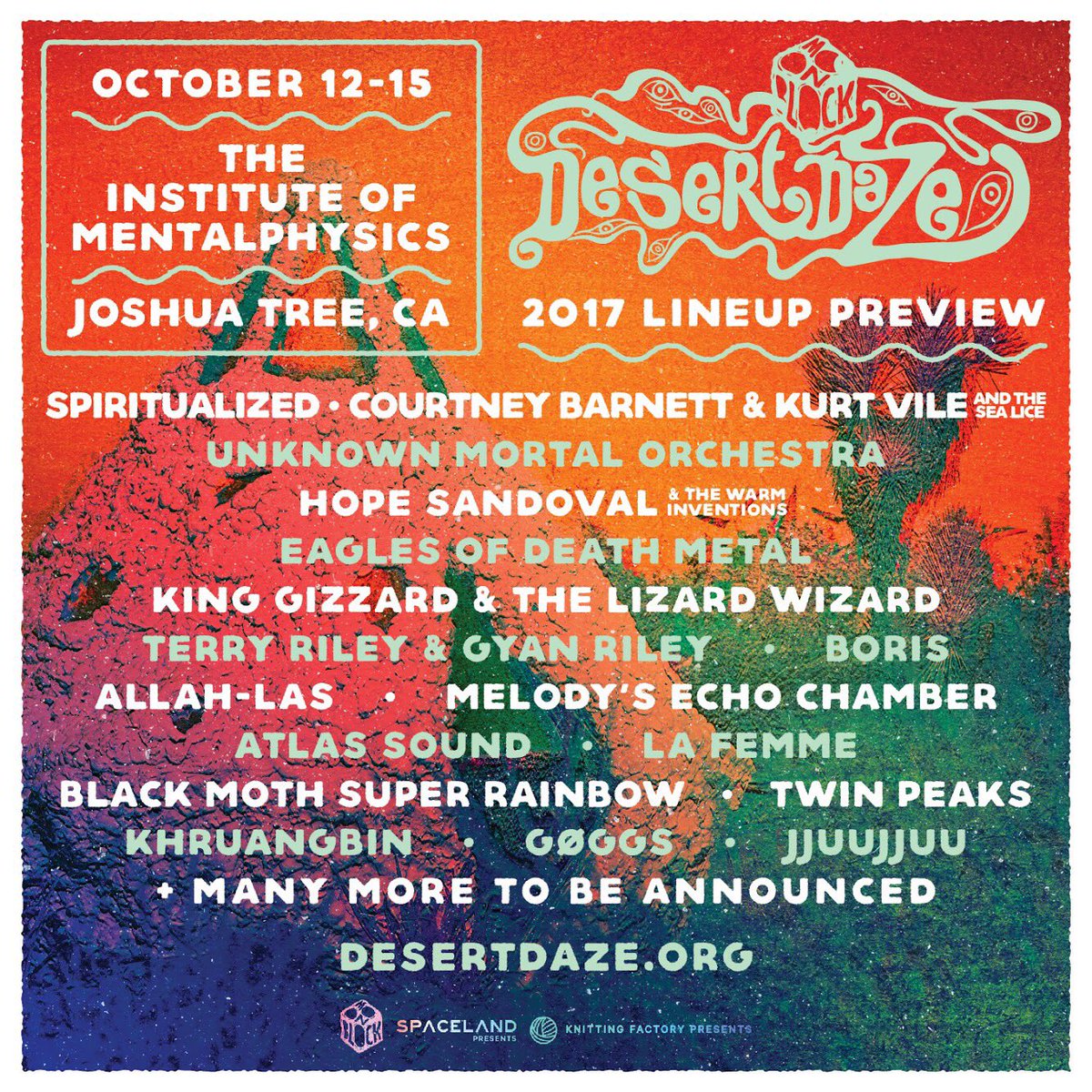 desertdaze's tweet photo. #DesertDaze2017 lineup preview is here!
Retweet and enter to win (2) SUPER DUPER VIP Passes. Full lineup coming soon. https://t.co/c44kyK4g6L