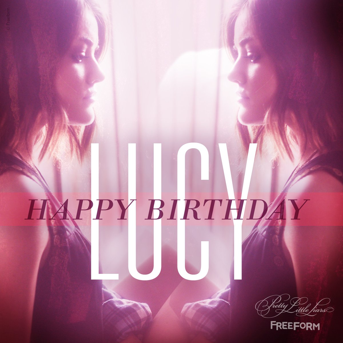 PLLonMax's tweet photo. HAPPY BIRTHDAY to our own @LucyHale. She's stolen our hearts as Aria Montgomery, season after season — and we couldn't love you more. 💖 #PLL https://t.co/kwrlM6AXYx