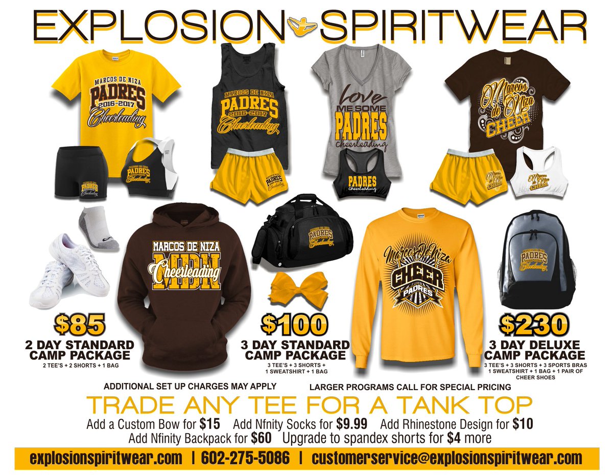 ExplosionSpirit's tweet photo. High School packages on sale today!  #cheer #highschool https://t.co/GVrWbTaOUs