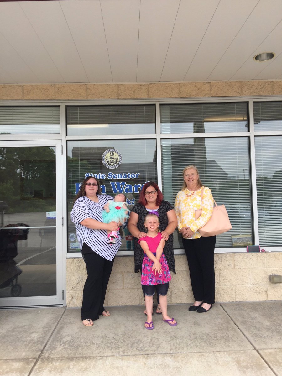 FamilyFirstPA's tweet photo. The Denner and Martin families met with @SenatorKimWard to talk about how #PAHumanServices work for working families. #FamilyFirstPA https://t.co/uZTI9SfQkO