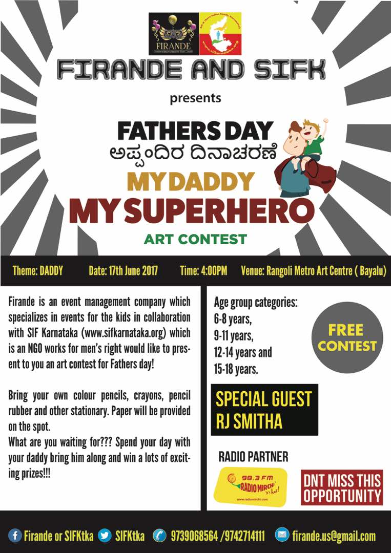 #FathersDay contest with Firande to celebrate our hero. Thanks 2 @RadioMirchi &amp; @MirchiRJSmitha 4 support. Expect #LoveYouDad moments in art