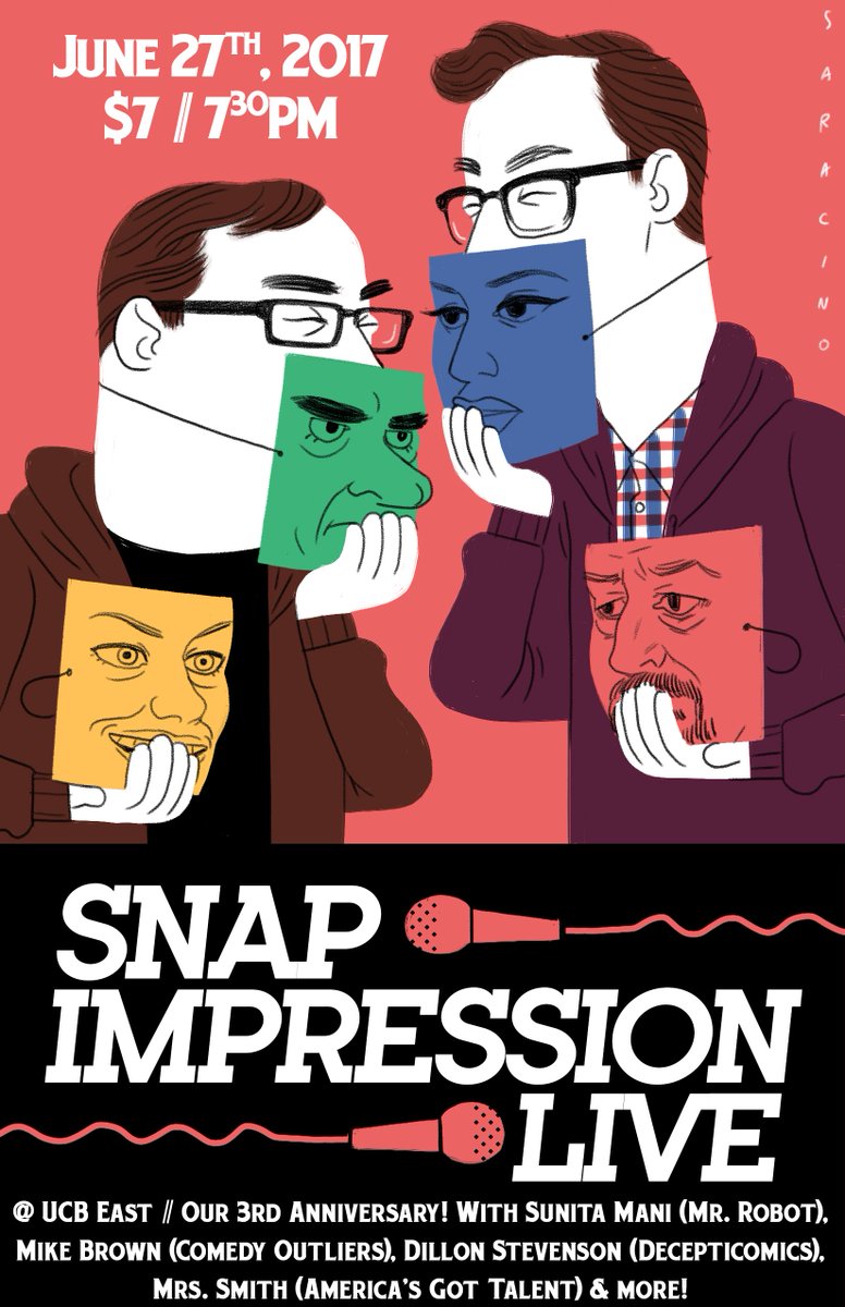 SnapImpression's tweet image. 6/27 at 7:30 at @ucbtny East Village! Our 3rd anniversary &amp;amp; last NY show for a while! This one's gonna be nuts! Tix: east.ucbtheatre.com/performance/54…