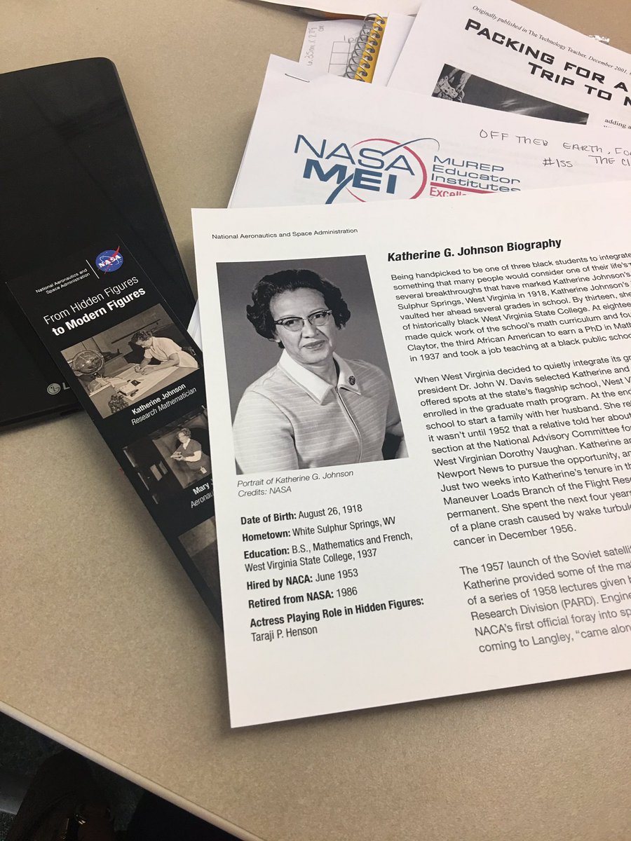 meshememe1's tweet photo. From Hidden Figures to Modern Figures #katherineJohnson #NASAMEI2017 @NASA_Johnson https://t.co/5UnikP1Dzk
