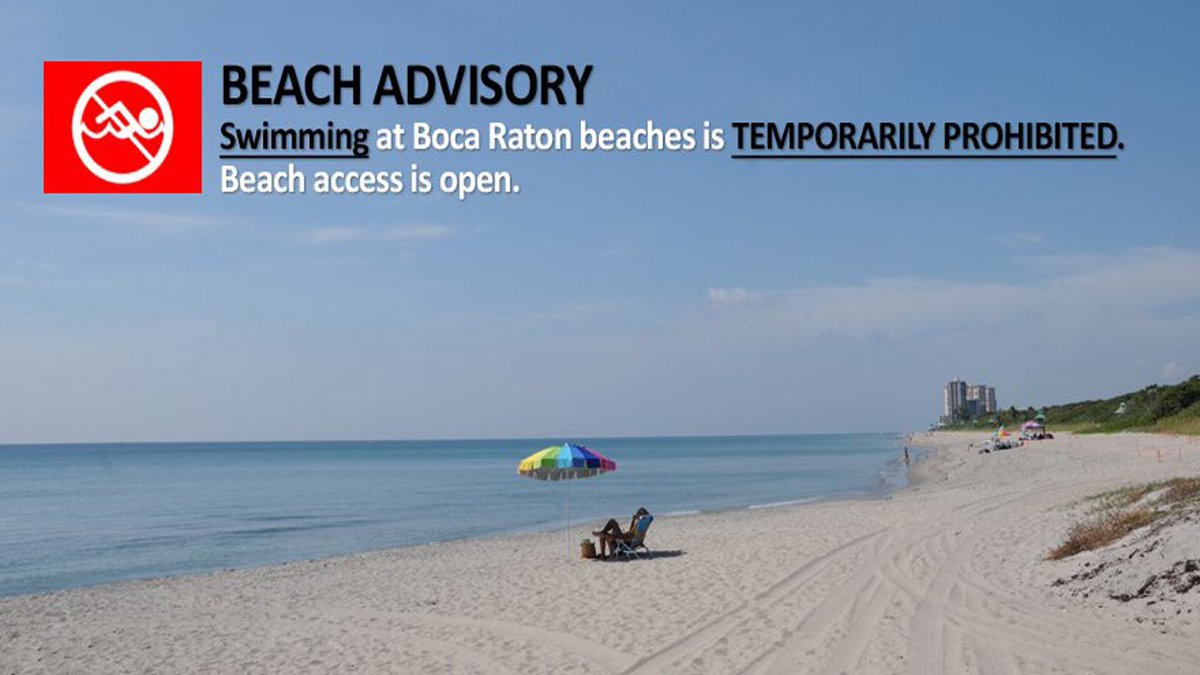 #BREAKING Swimming prohibited at all Boca Raton beaches until further notice bit.ly/2sth8VE https://t.co/CRBEtx9PAi