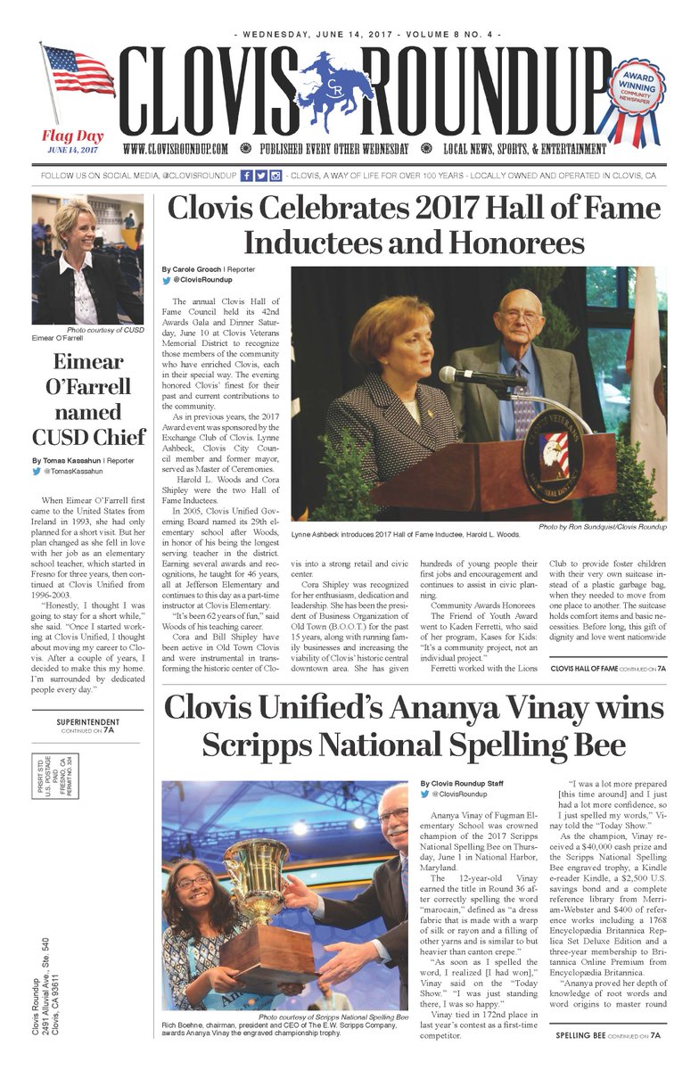 ClovisRoundup's tweet photo. Helloooo Clovis!
Don't forget to pick up our latest issue of the Clovis Roundup! #ClovisWayofLife #ClovisRoundup https://t.co/Cf7NxPMcj9