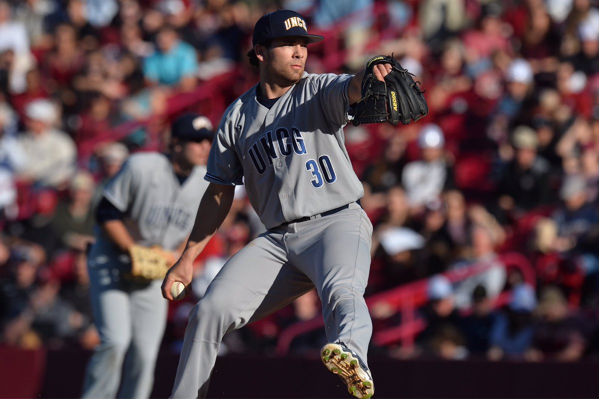 UNCGBaseball's tweet photo. Congrats to our @JMaynard27 on being selected by the @Dbacks in the #MLBdraft17 #letsgoG https://t.co/co8xsM5zPU
