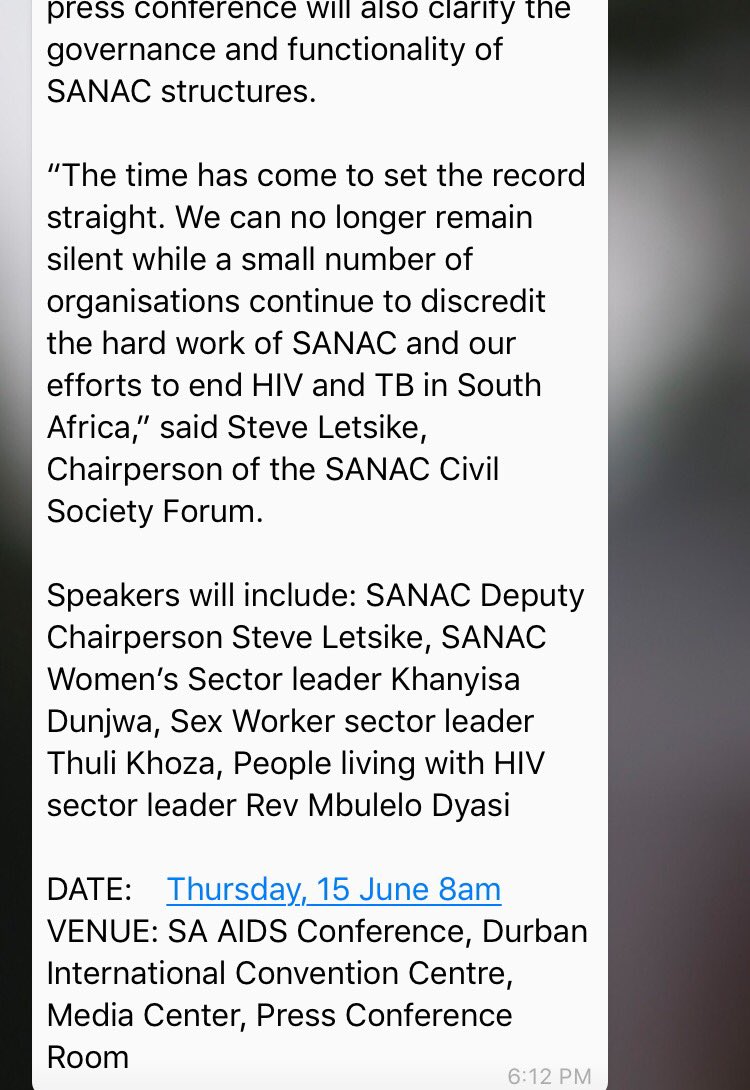 SA_AIDSCOUNCIL's tweet photo. STATEMENT: Press briefing, tomorrow morning - 8am. #LGBTIHIVSA #AIDSSA2017 https://t.co/CTh7BR2yG9