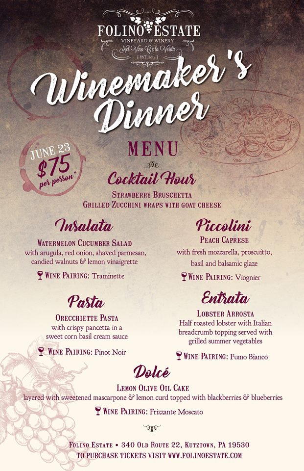 Win 4 tickets to our Winemaker's Dinner on Fri, June 23! Fill out the form to enter! --> goo.gl/forms/2ZPBmxot… #folinoestate #foodandwine