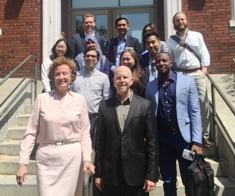 VermontQuebecEI's tweet photo. VQEI's Gail Stevenson spoke to 10 visitors from across the globe in BTV with #VCWA #IVLP ON promoting Quebec Vermont trade. https://t.co/PMgdbaqY86