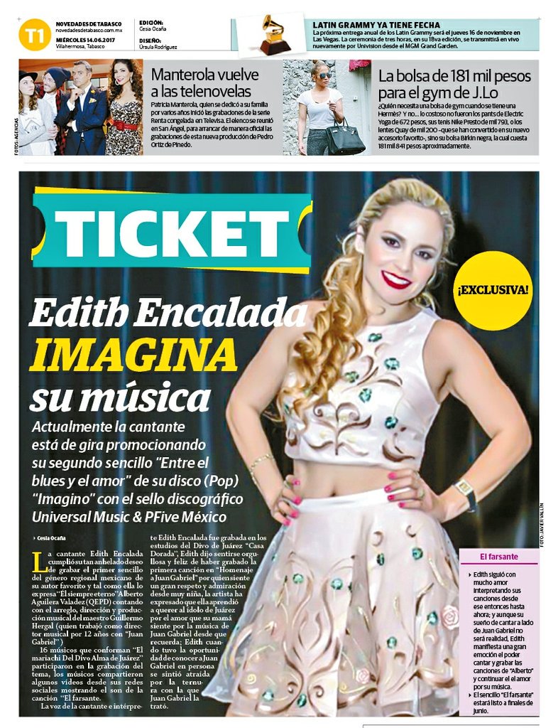 EdithEncaladaMX's tweet image. iMuy bonita nota del periódico @ndetabasco publicada hoy, gracias 🌹!