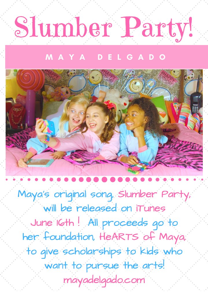 VOLK_PR's tweet photo. .@MayaSDelgado releases two singles on iTunes. Proceeds go back to 'HeARTS of Maya.' #heartsofmaya #slumberparty #cherrytornado #itunes https://t.co/1BoFmljpuF