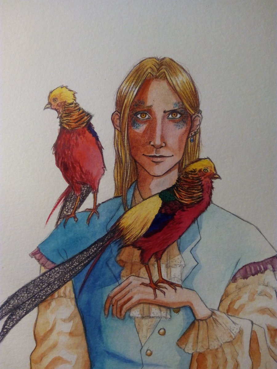 MartaMontell's tweet photo. La foto no le hace justicia ;_; os juro que está to' bonico ❤ #lorddorado #thefool #bufón #lordgolden #hobb #myboy #watercolors https://t.co/n2iiaZtI8O