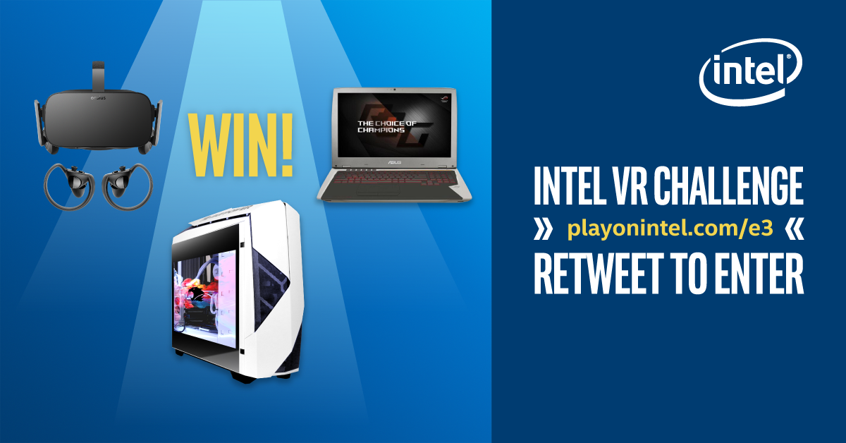With over $7,000 in prizes, you’ll definitely want to RT this post to enter the #Intel VR Challenge. #E32017 #contest