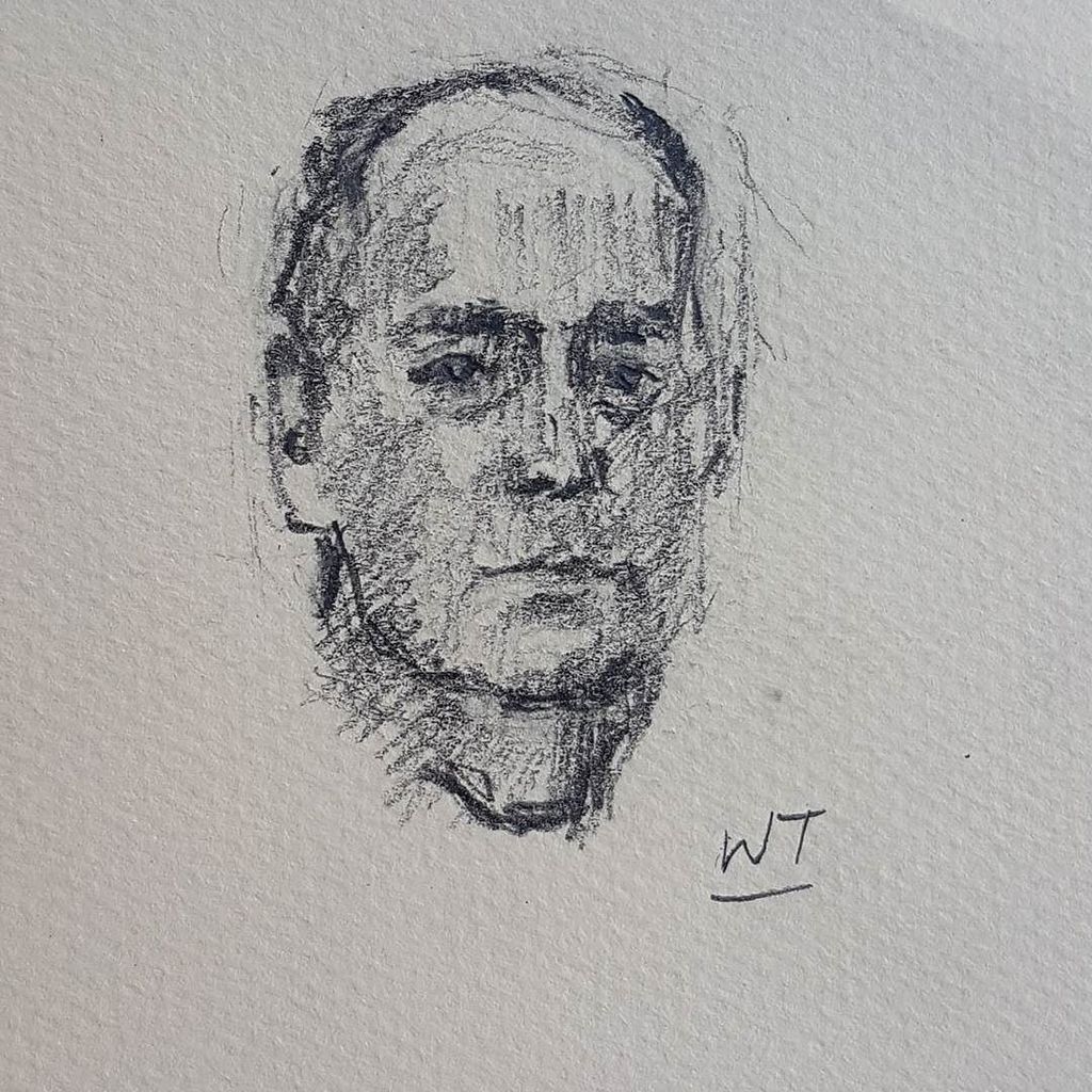 Willpaint's tweet photo. Drawing of wildlife sculptor Mark Coreth #pencildrawing #markcoreth https://t.co/4iPiKBioqG https://t.co/i0D0jMWk86
