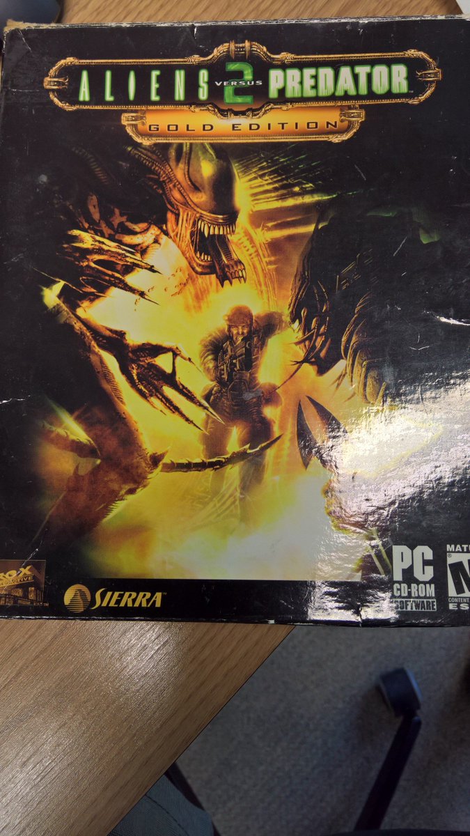 xsmason's tweet photo. @avpgalaxy I guess I'll keep it for now. Need to find the #avp #patches again though. #aliens #predator #scary #horror #greattimes #NeedsARemake @SEGA https://t.co/35PnzZXChV