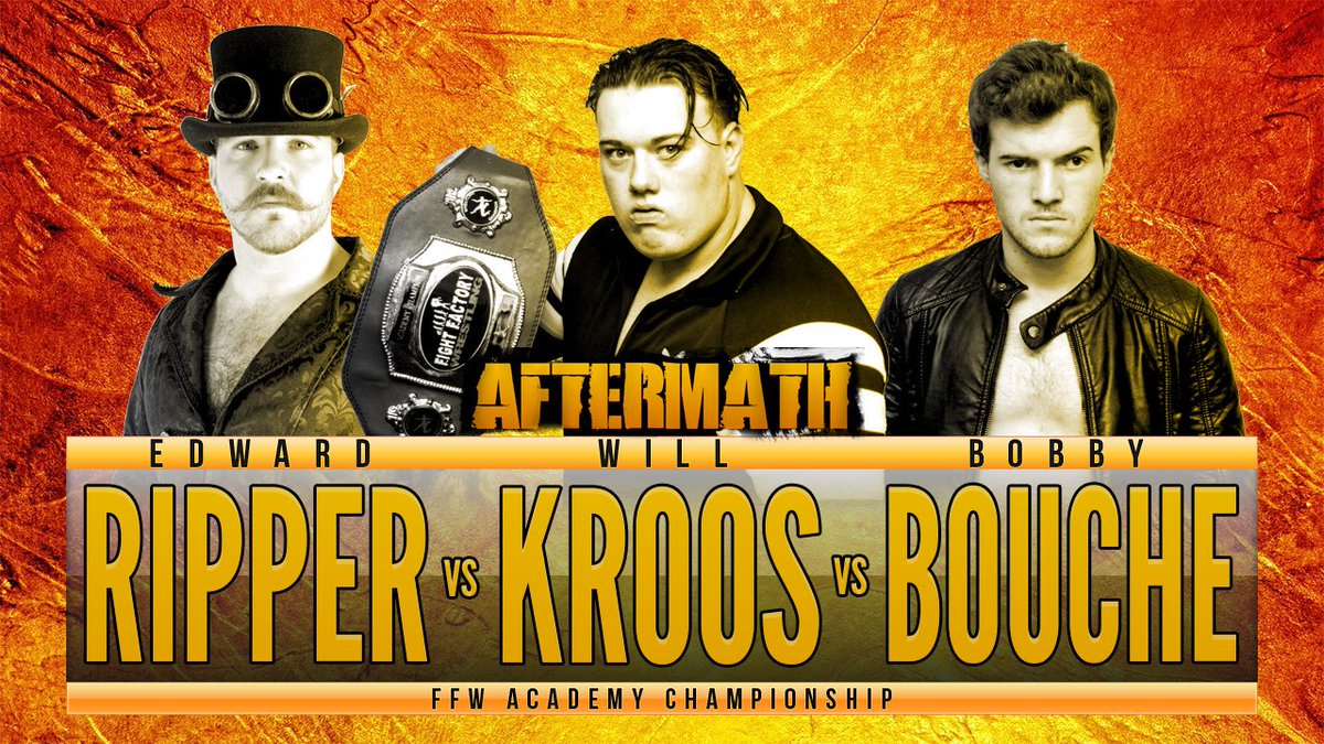 MissRebeccaFFW's tweet photo. @willkroos v @OfficialEdRipp v Bobby Bouche for the @LincsWrestling Academy Championship #Aftermath #FFW #tripplethreat #25thJune #onenk https://t.co/pBfj197l86