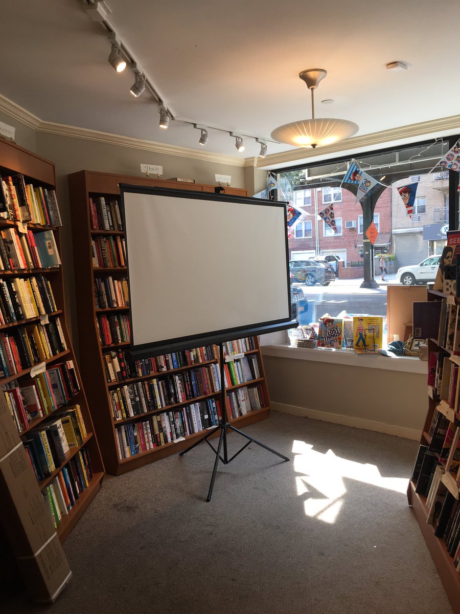 astoriabookshop's tweet photo. Figuring out tech for tonight! See you tonight at 7pm @cuinyc @BloomsburyPub #CharlesTaylor #OpeningWednesday https://t.co/pbwSHLfp8J