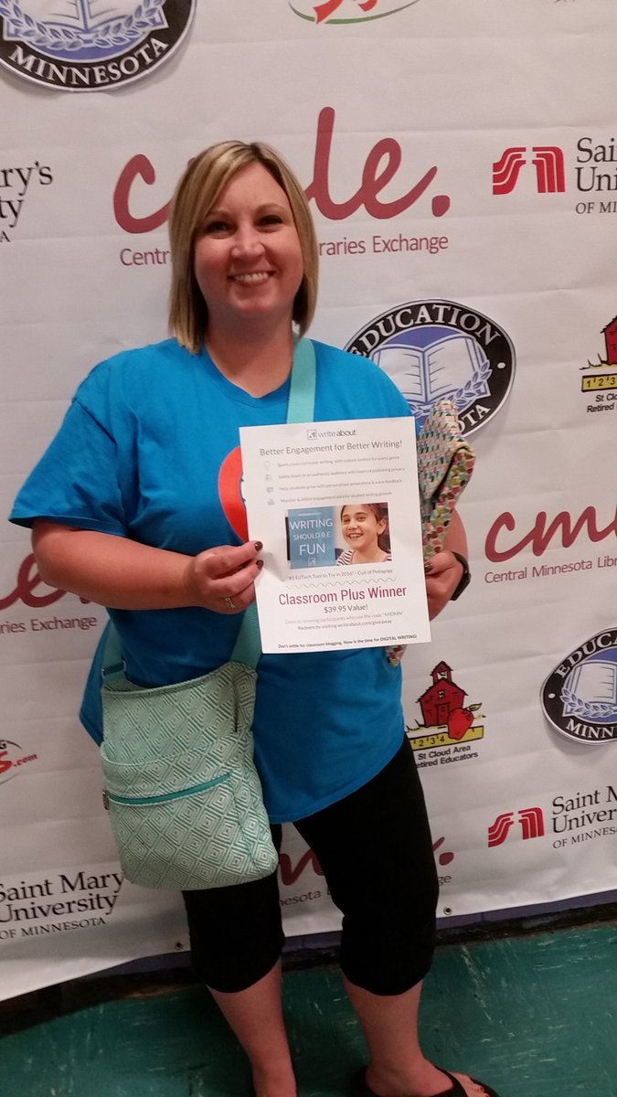 thomaslkuhn's tweet photo. Thanks for the prizes! @writeabout #EdCampMidMN https://t.co/zIMRPOpCJx
