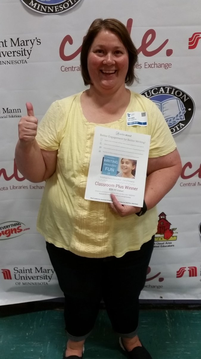 thomaslkuhn's tweet photo. Thanks for the prize! @writeabout #EdCampMidMN https://t.co/naw06e1vt8
