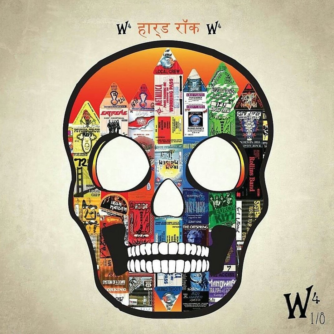 W4Willard's tweet photo. Hard Rock Skull - made with rare #concerttickets, backstage passes &amp; VIP laminates. Limited edition prints available https://t.co/p9MaWbP0N3 https://t.co/HVNSK6L12N