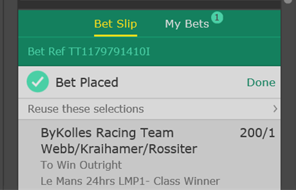 sean_smith37's tweet photo. @DodoKraihamer @oliverjameswebb @MarcoBonanomi Putting my money where my heart is. Lets Go @ByKOLLES and win LM17, Best of Luck Guys!!!!! <3 https://t.co/5HWsodvEDd