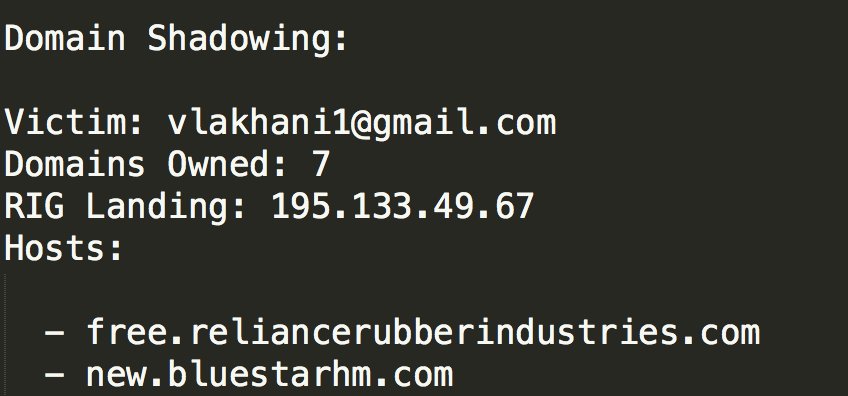 Anti_Expl0it's tweet photo. #DomainShadowing via @GoDaddy from yesterday serving #RigEK - check your logs 🐱 https://t.co/KCZvAzcrUo