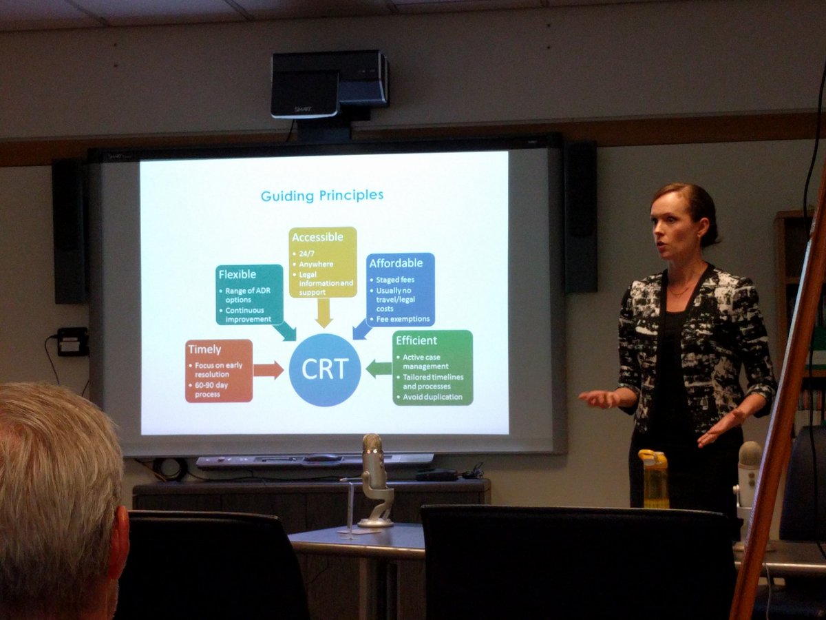 "Accessible, Affordable, Efficient, Flexible &amp; Timely": <a href="/shannonnsalter/">Shannon Salter she/her</a> on how <a href="/CivResTribunal/">CRT</a> guiding principles increase #A2J ⚖️🤖 #CRTVLH