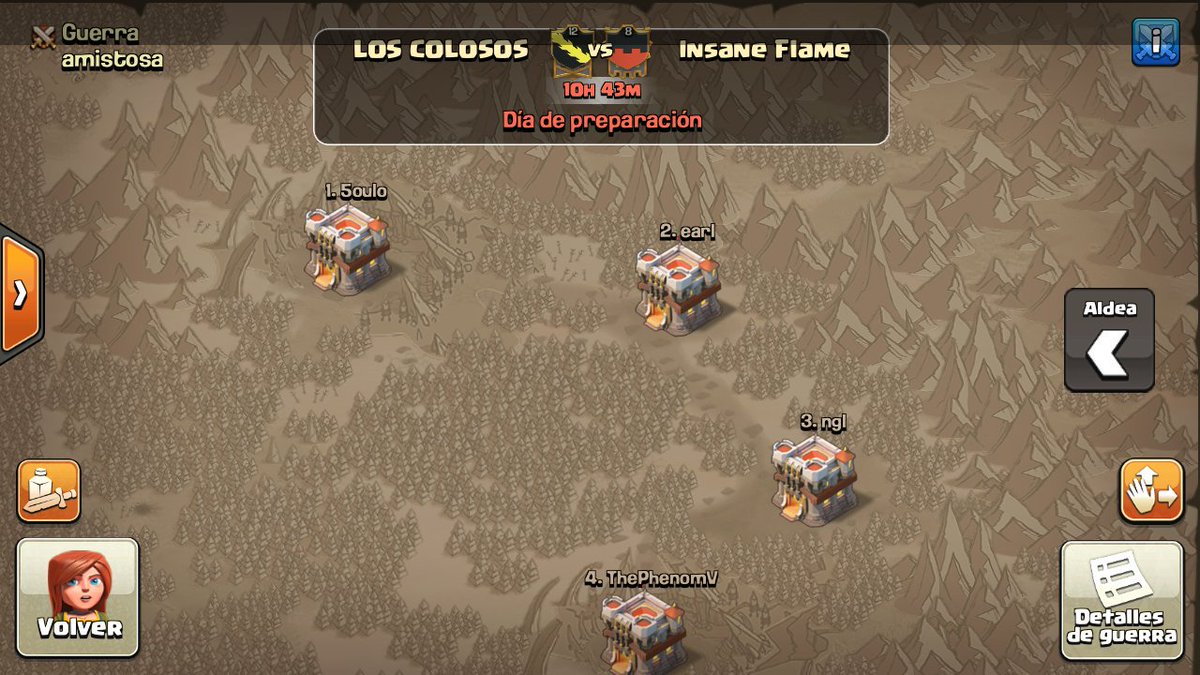 Buena guerra se ha preparado contra los amigos de <a href="/InsaneFlame_CoC/">Insane Flame</a> 
bd: 4/4/12 
GL 🍀🍀 #GoColosos 💪💪