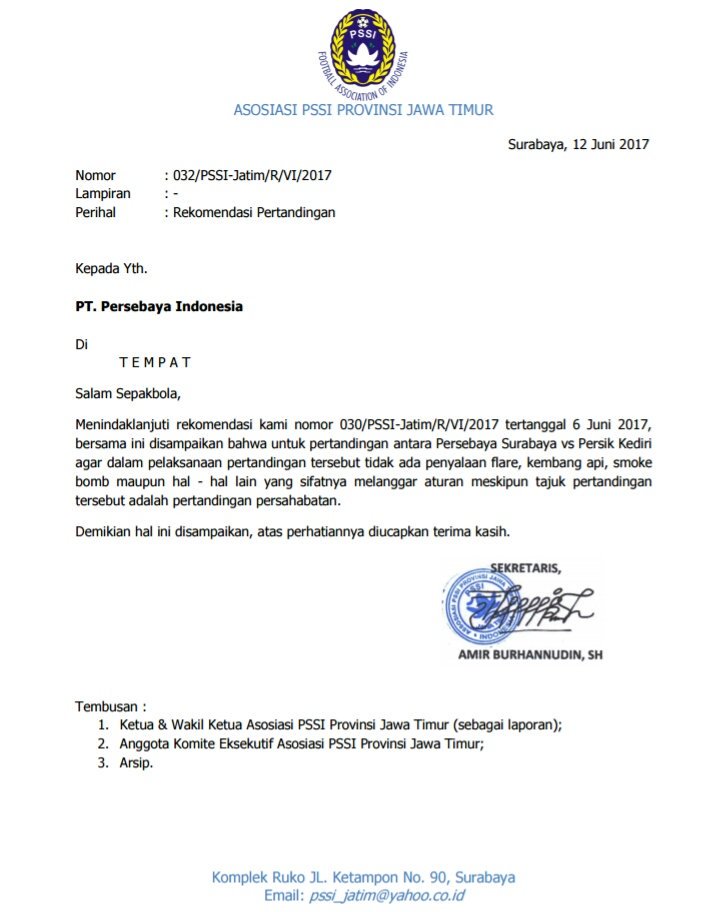 Official Persebaya tweet media