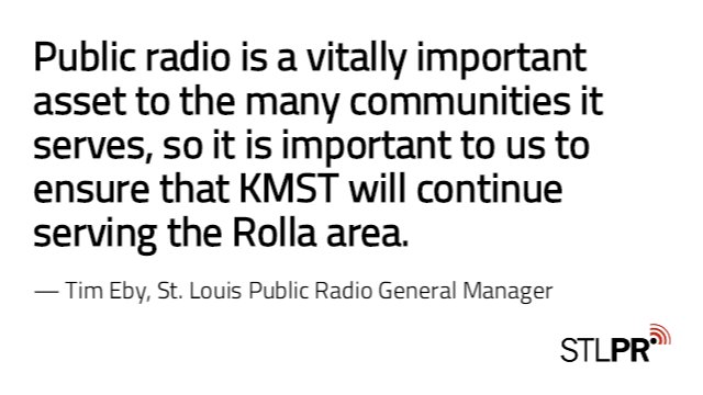 JUST ANNOUNCED: <a href="/stlpublicradio/">St. Louis Public Radio</a> will take on operations and programming for KMST in Rolla, MO. news.stlpublicradio.org/post/st-louis-…