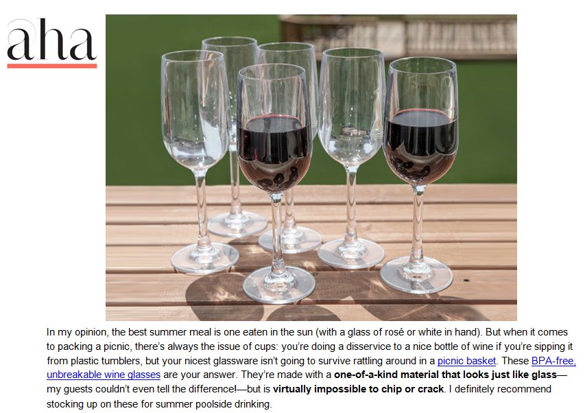 BarLuxe's tweet photo. Check out today's @AHAlife special feature: Unbreakable glasses for picnicking in style https://t.co/vtcpmcEtpX https://t.co/bMf1oVxRrh