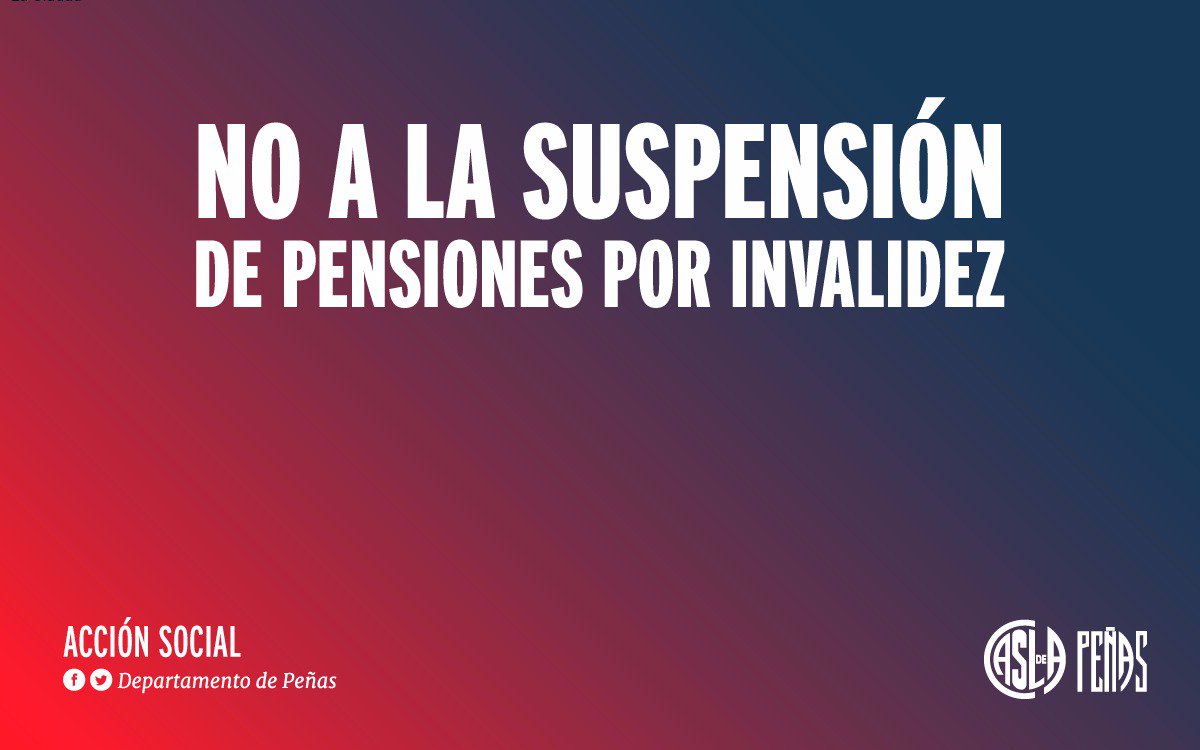 Cuervos_GLH's tweet photo. UN DERECHO POR LEY. No a la suspensión de pensiones por discapacidad.

#AcciónSocial #MásQue90Minutos. https://t.co/mTkVOF0O7m